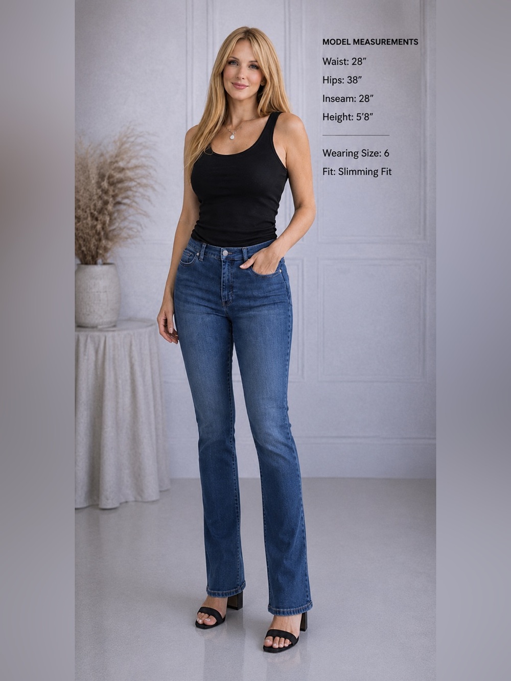 Gloria Vanderbilt Amanda Jeans Size 6 Dark Wash Slimming Fit 28x28